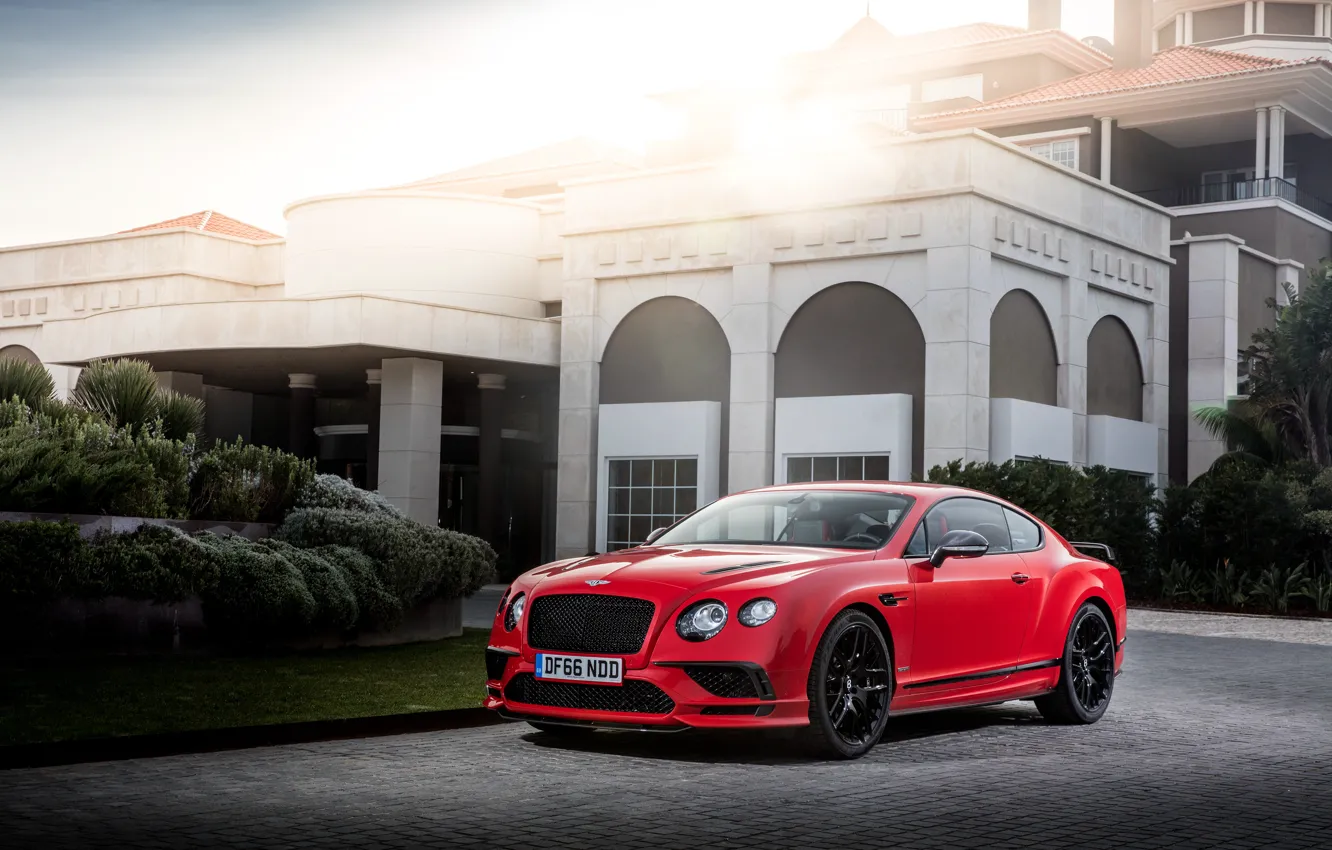 Photo wallpaper Red, Bentley, Continental, Car, 2017, Supersports, Worldwide