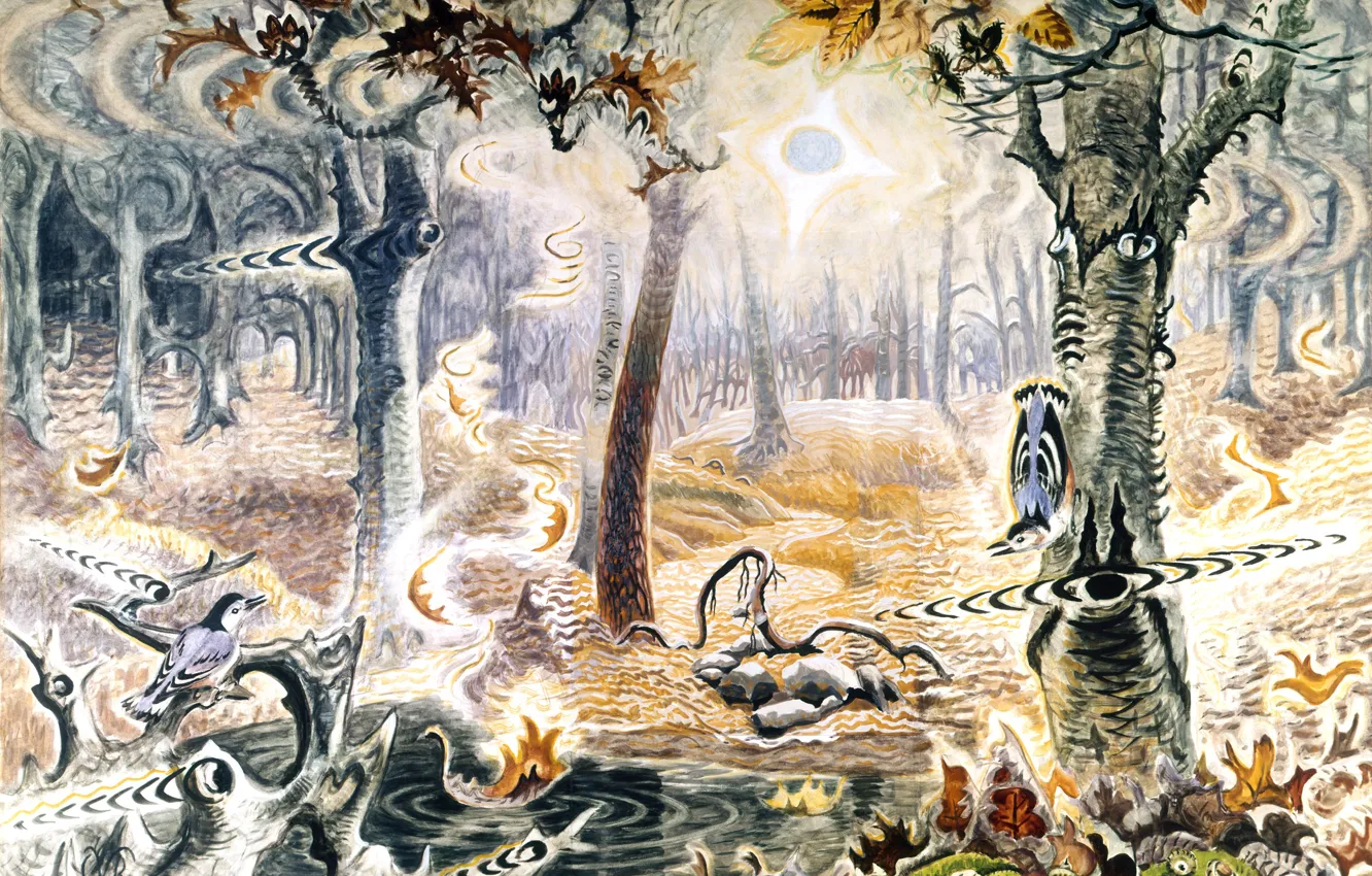 Photo wallpaper Charles Ephraim Burchfield, legionarism, 1916-44, Autumnal Fantasy
