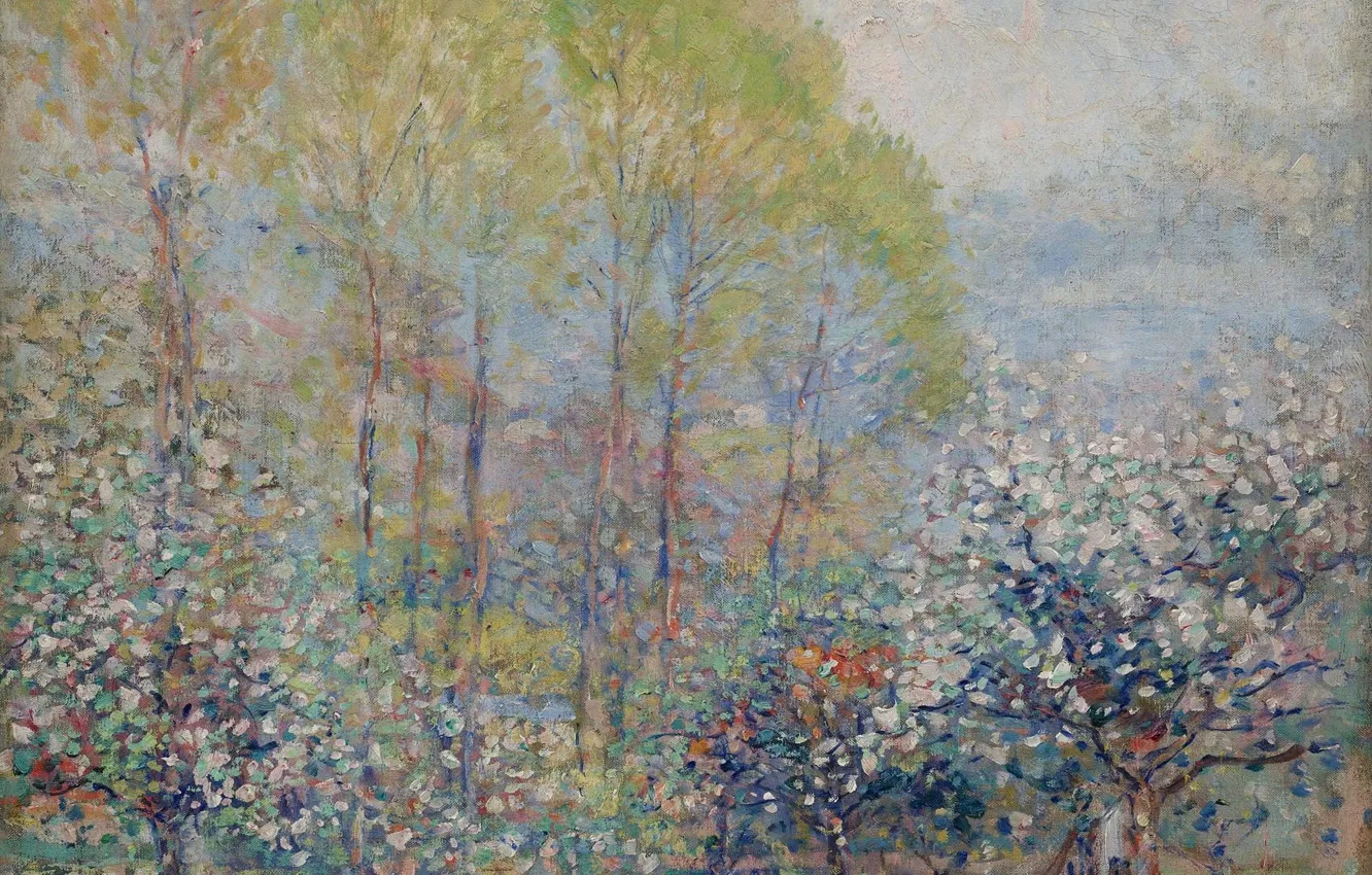 Photo wallpaper landscape, picture, Karl Albert Buehr, Carl Albert FYR, 1909-11, Spring in Giverny