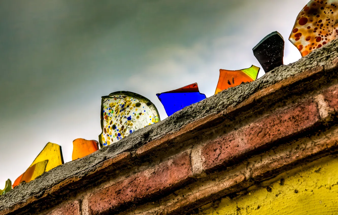 Photo wallpaper roof, glass, fragments