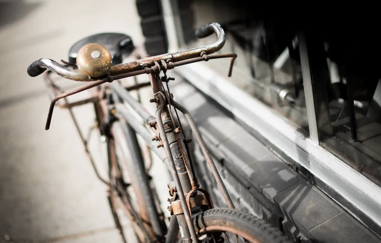 Photo wallpaper bike, background, street