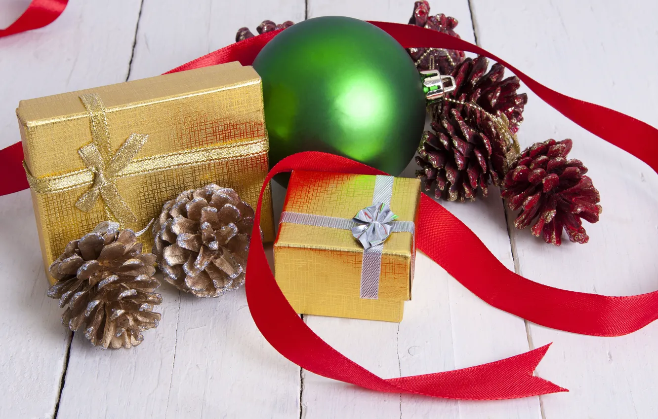 Photo wallpaper balls, New Year, Christmas, gifts, Christmas, bumps, New Year, decoration