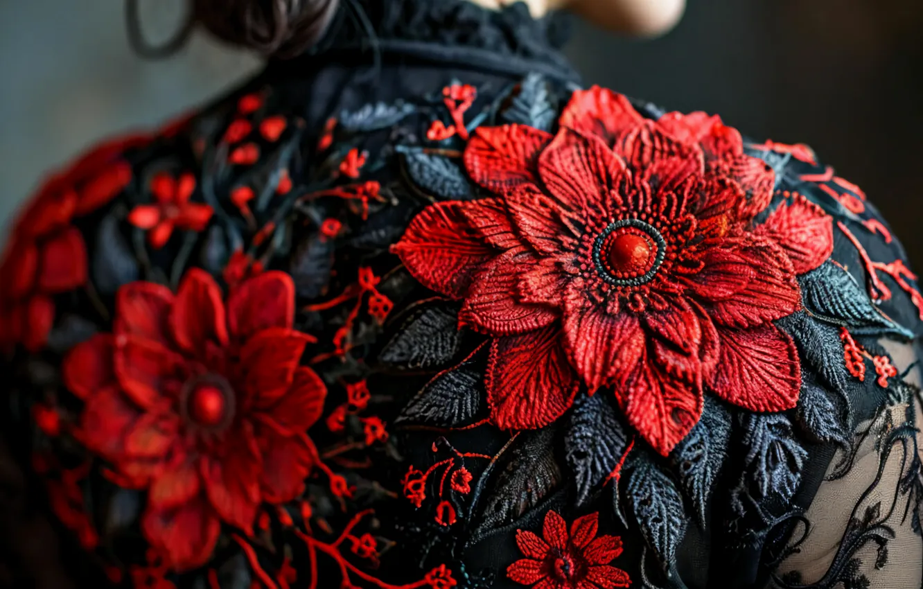 Photo wallpaper girl, lace