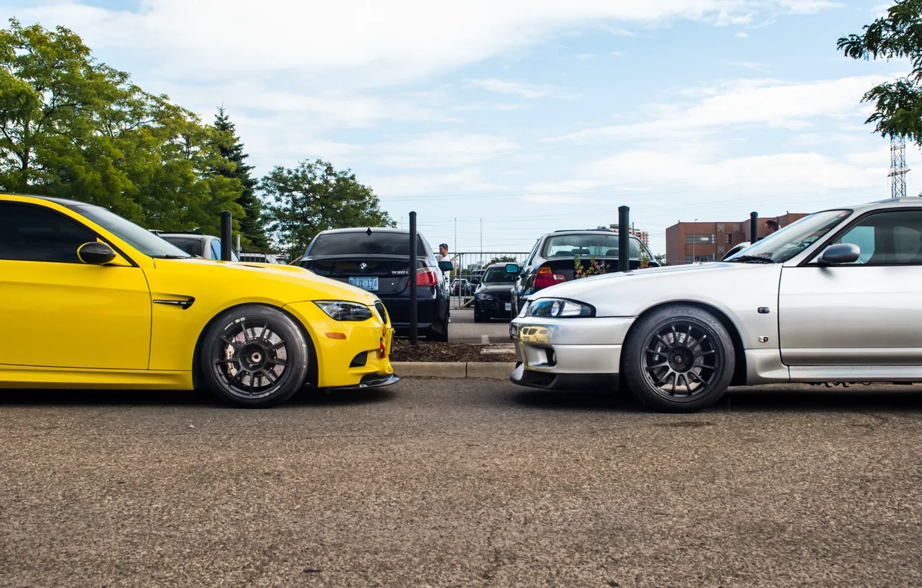 Photo wallpaper skyline, yellow, e92, Silver, R33, M3