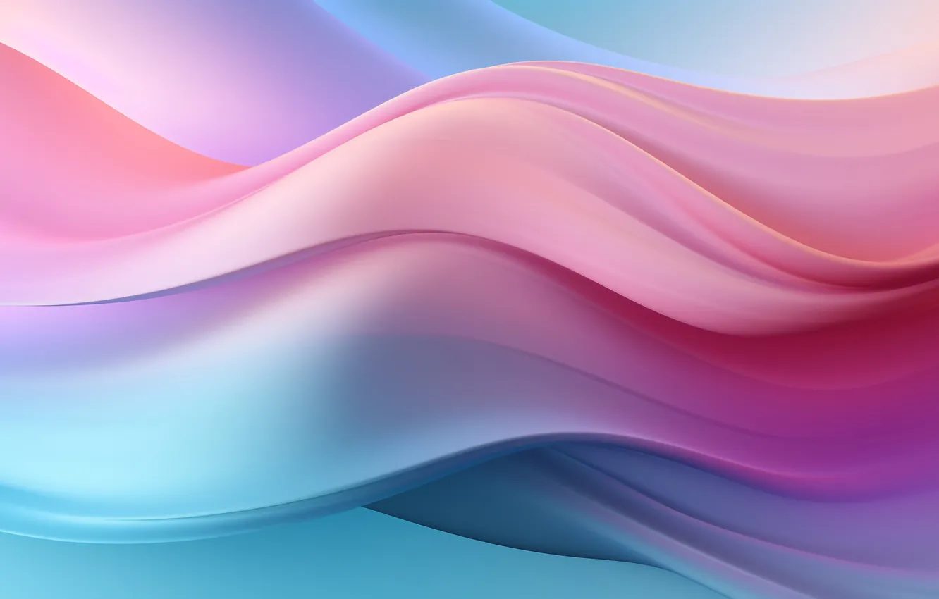 Photo wallpaper wave, line, abstraction, blue, pink, lilac, abstract background, AI art