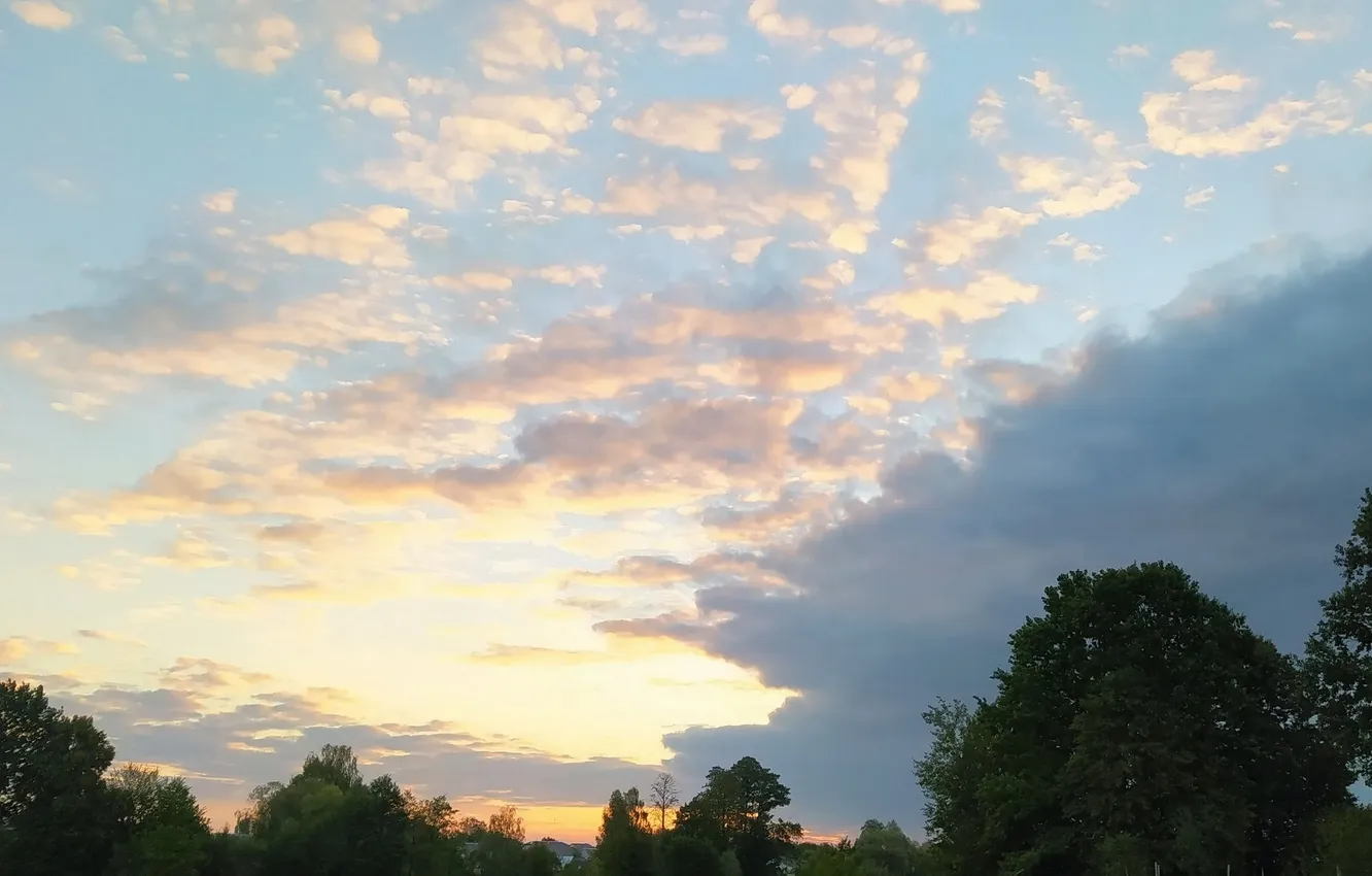 Photo wallpaper the sky, clouds, landscape, nature, horizon