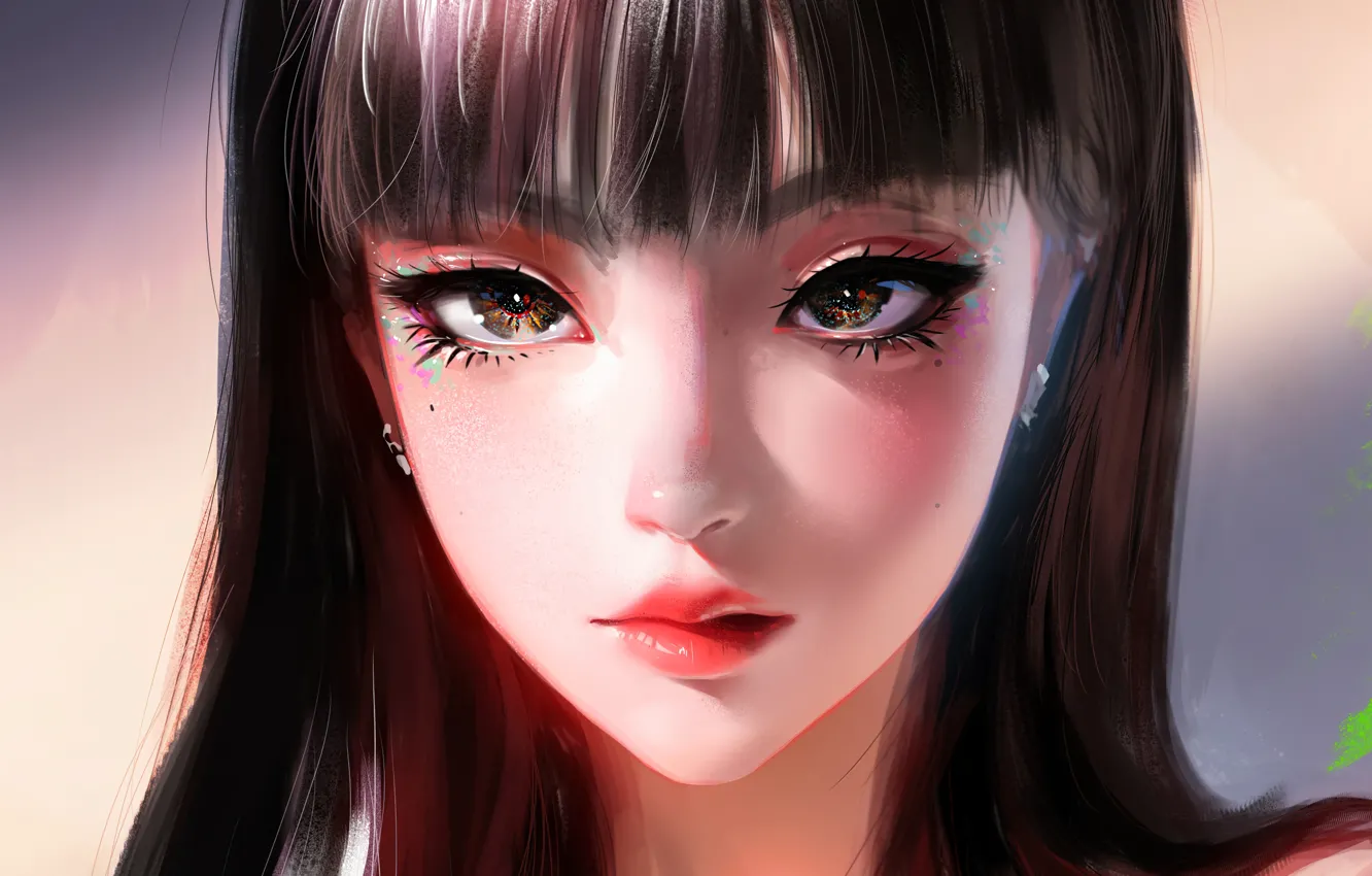 Photo wallpaper face, portrait, Asian, beautiful girl, face, charm, beautiful girl, asian