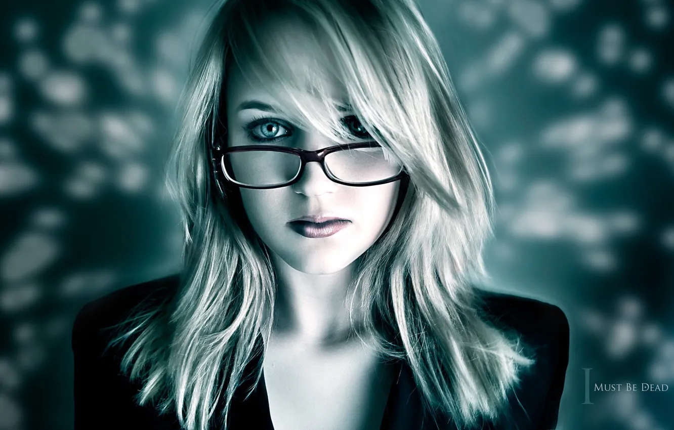 Photo wallpaper girl, glasses, blonde