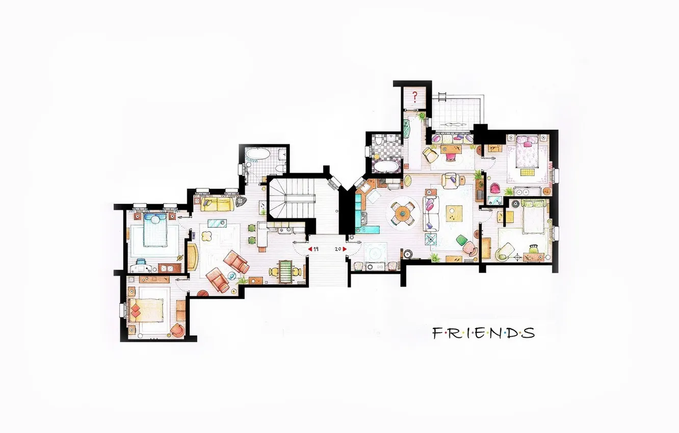 Photo wallpaper plan, the series, apartment, friends, friends