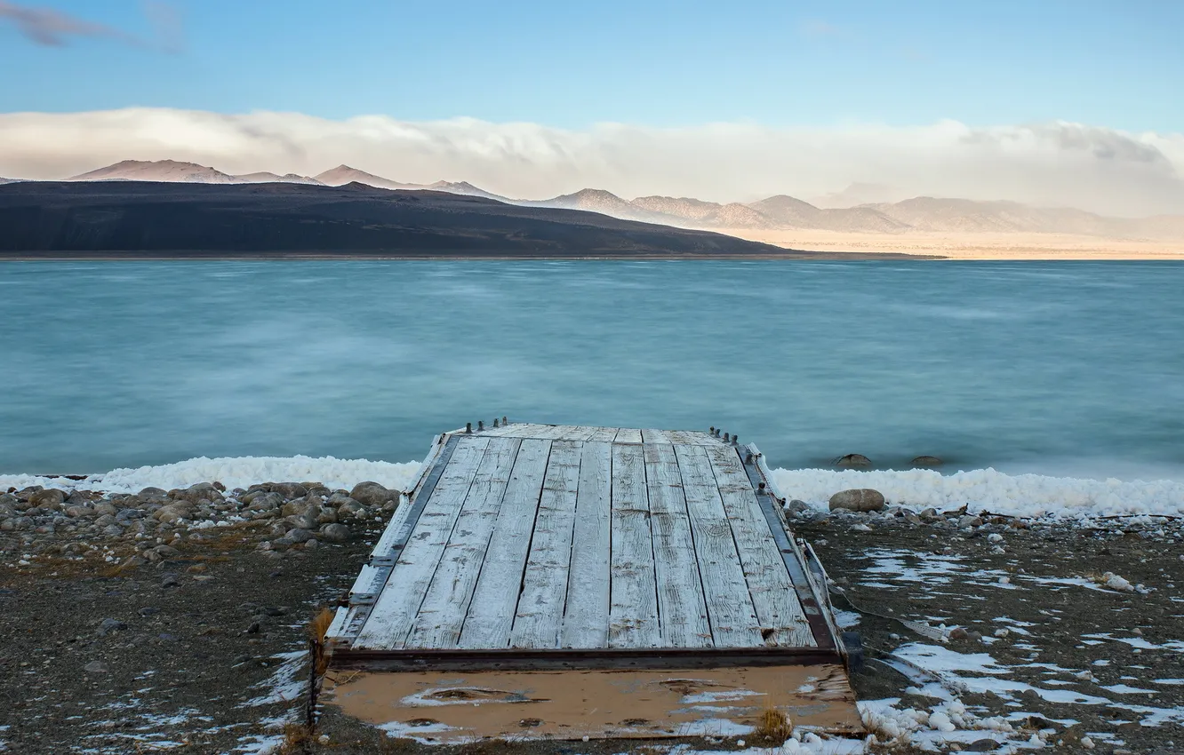 Photo wallpaper sea, landscape, bridge