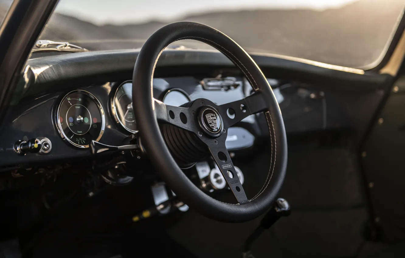 Photo wallpaper Porsche, logo, 356, steering wheel, Porsche 356, Emory Motosports, C4S Allrad