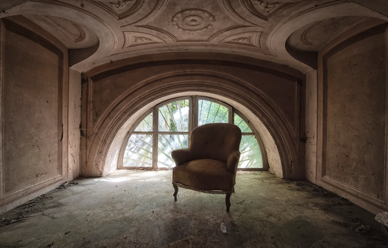 Photo wallpaper room, chair, window