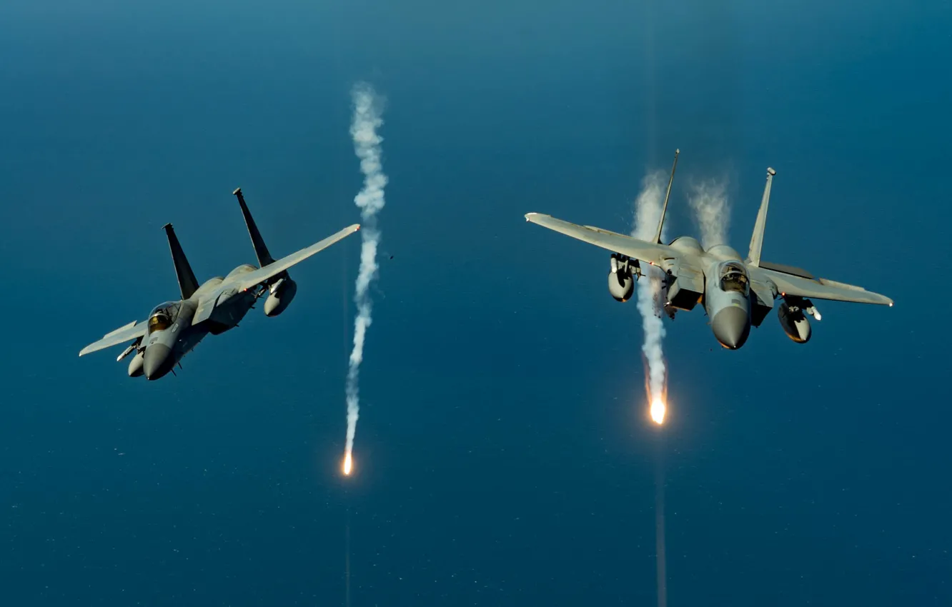 Photo wallpaper UNITED STATES AIR FORCE, McDonnell Douglas F-15 Eagle, the fourth generation, American all-weather fighter