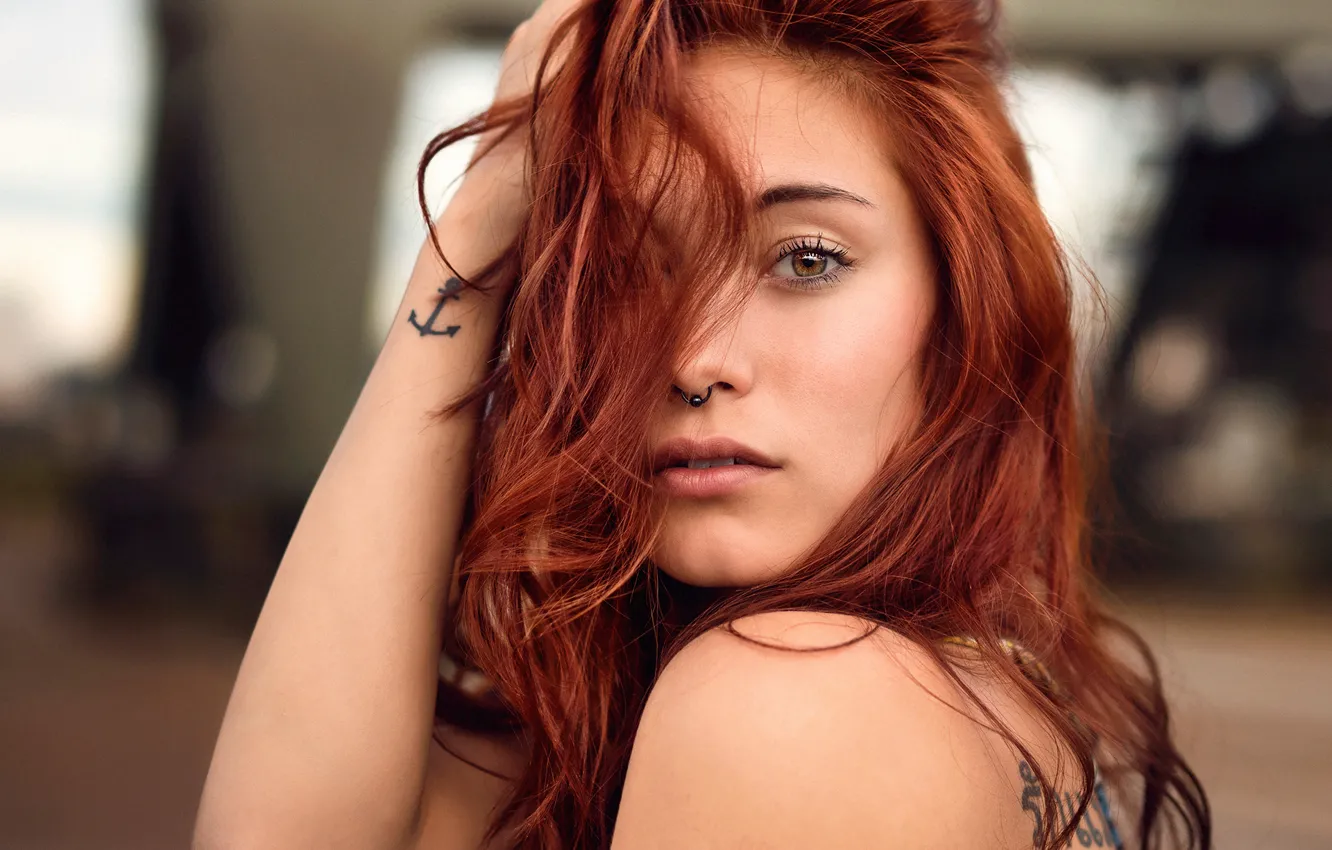 Photo wallpaper portrait, tattoo, Victoria, Martin Kuhn