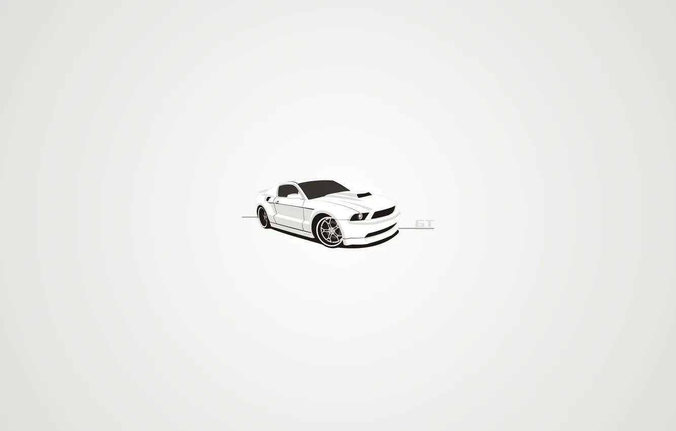 Photo wallpaper white, tuning, Ford, vector, mustang, art