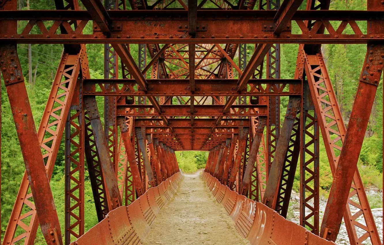 Photo wallpaper bridge, USA, Washington, river Wenatchee
