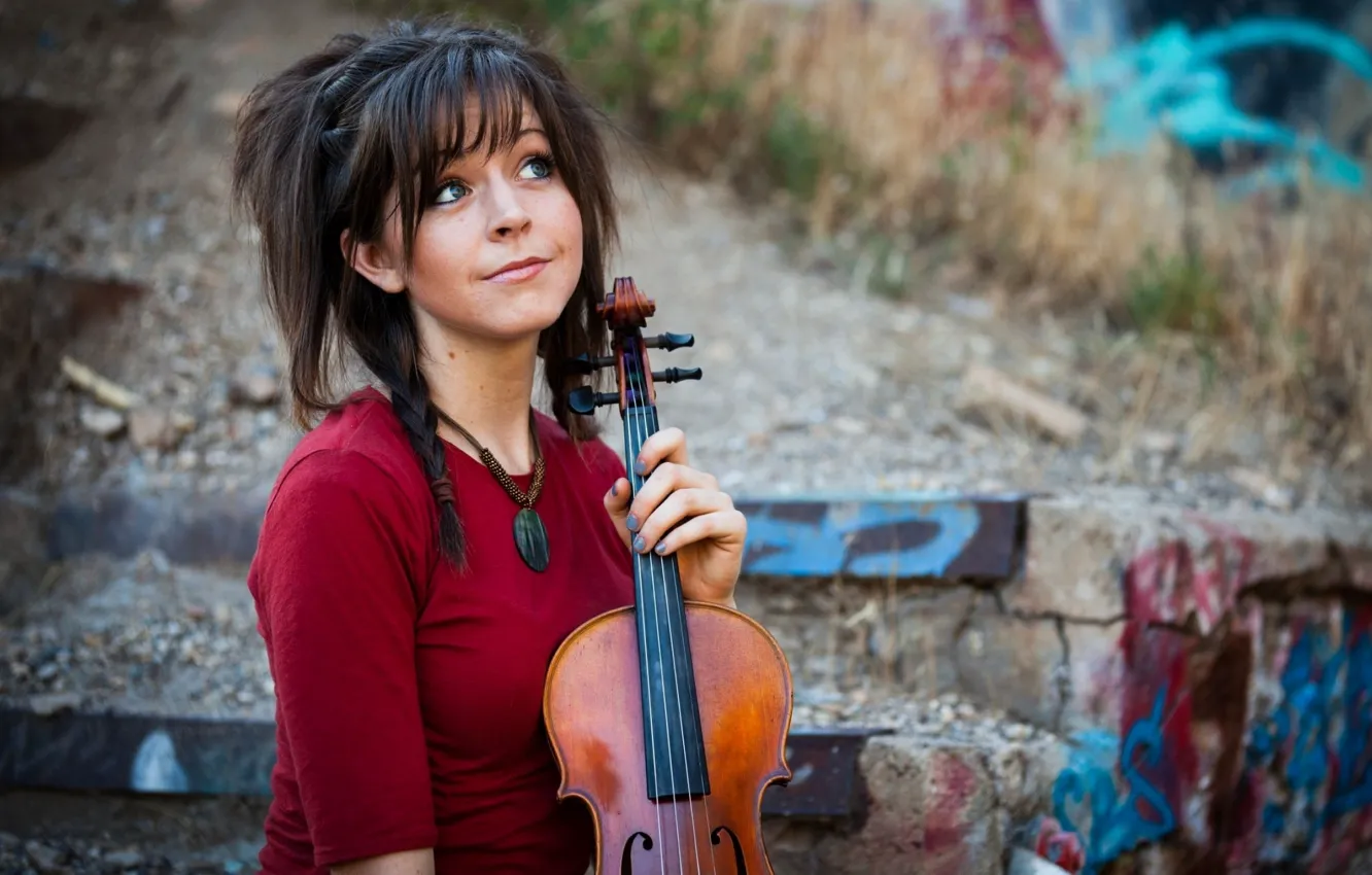 Photo wallpaper violin, violin, Lindsey Stirling, Lindsey Stirling