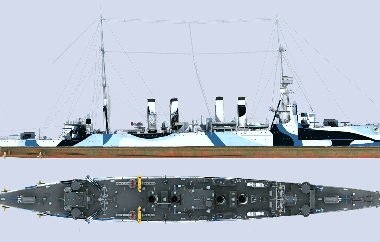 Photo wallpaper cruiser, US NAVY, USS Marblehead