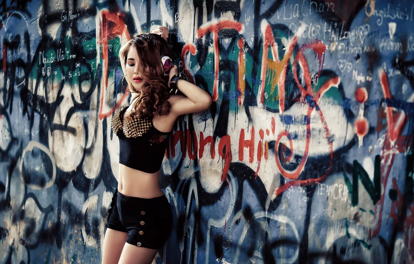 Photo wallpaper girl, pose, background