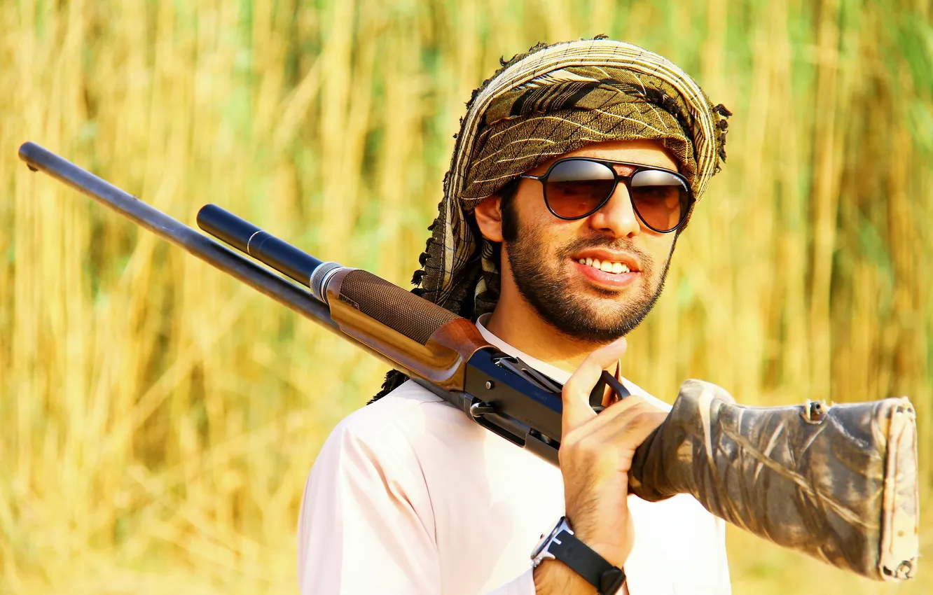 Photo wallpaper background, guy, rifle