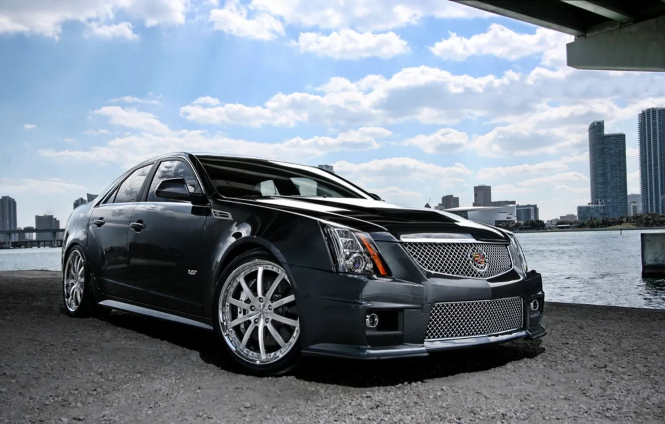 Photo wallpaper black, Cadillac, CTS-V1
