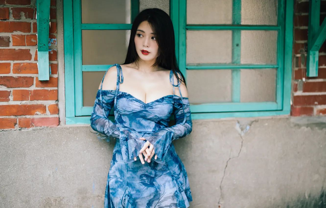 Photo wallpaper girl, background, Asian