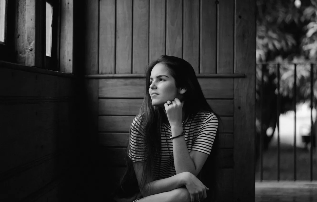 Photo wallpaper girl, brunette, ring