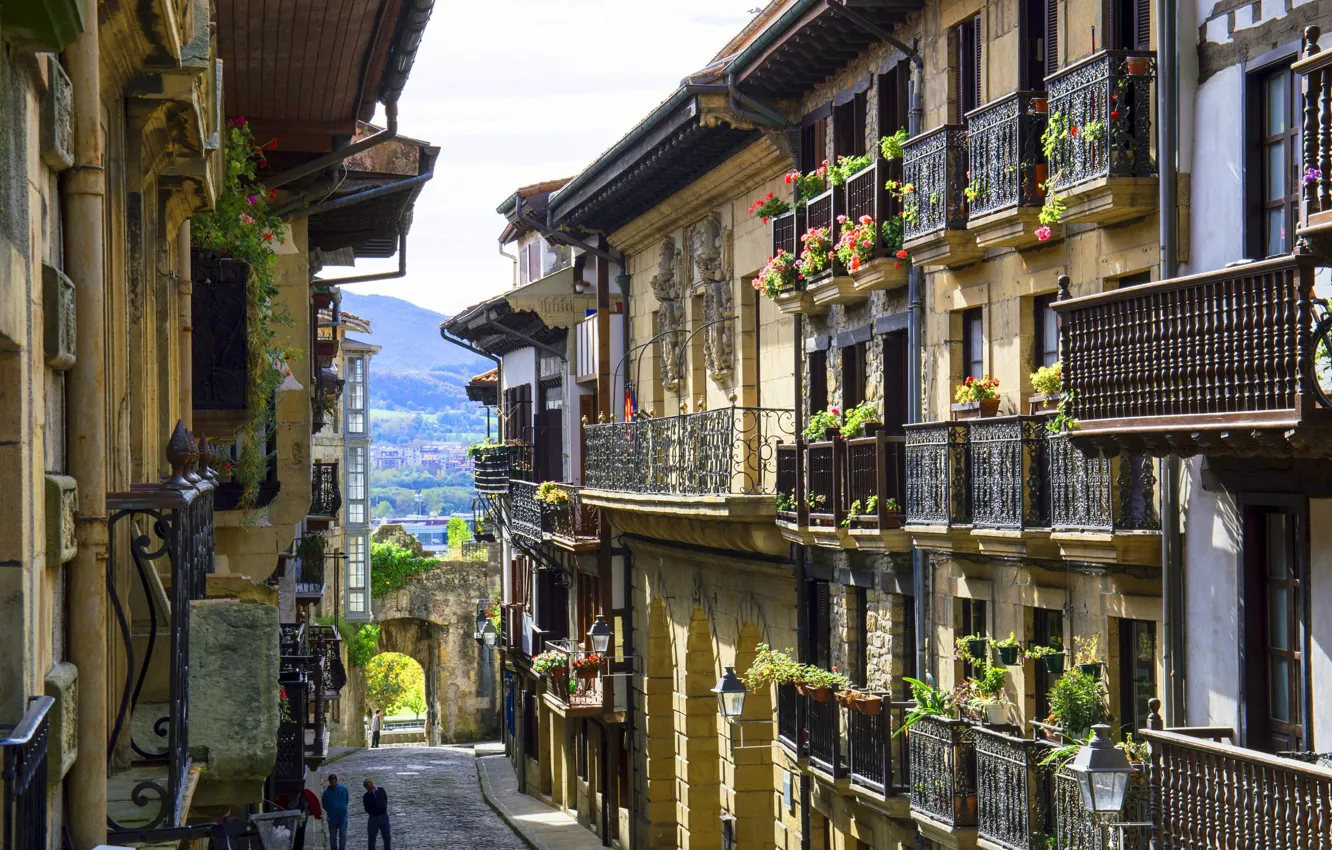 Photo wallpaper Spain, Old Town, Hondarribia, Guipúzcoa