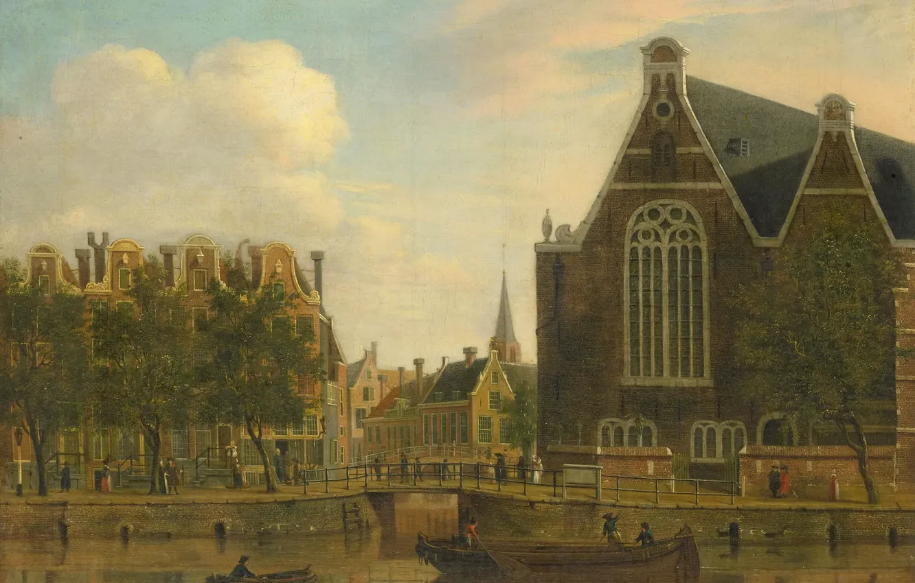 Photo wallpaper oil, picture, canvas, the urban landscape, Jan Eckels Senior, Jan Ekels the Elder, 1781, Boerenverdriet …