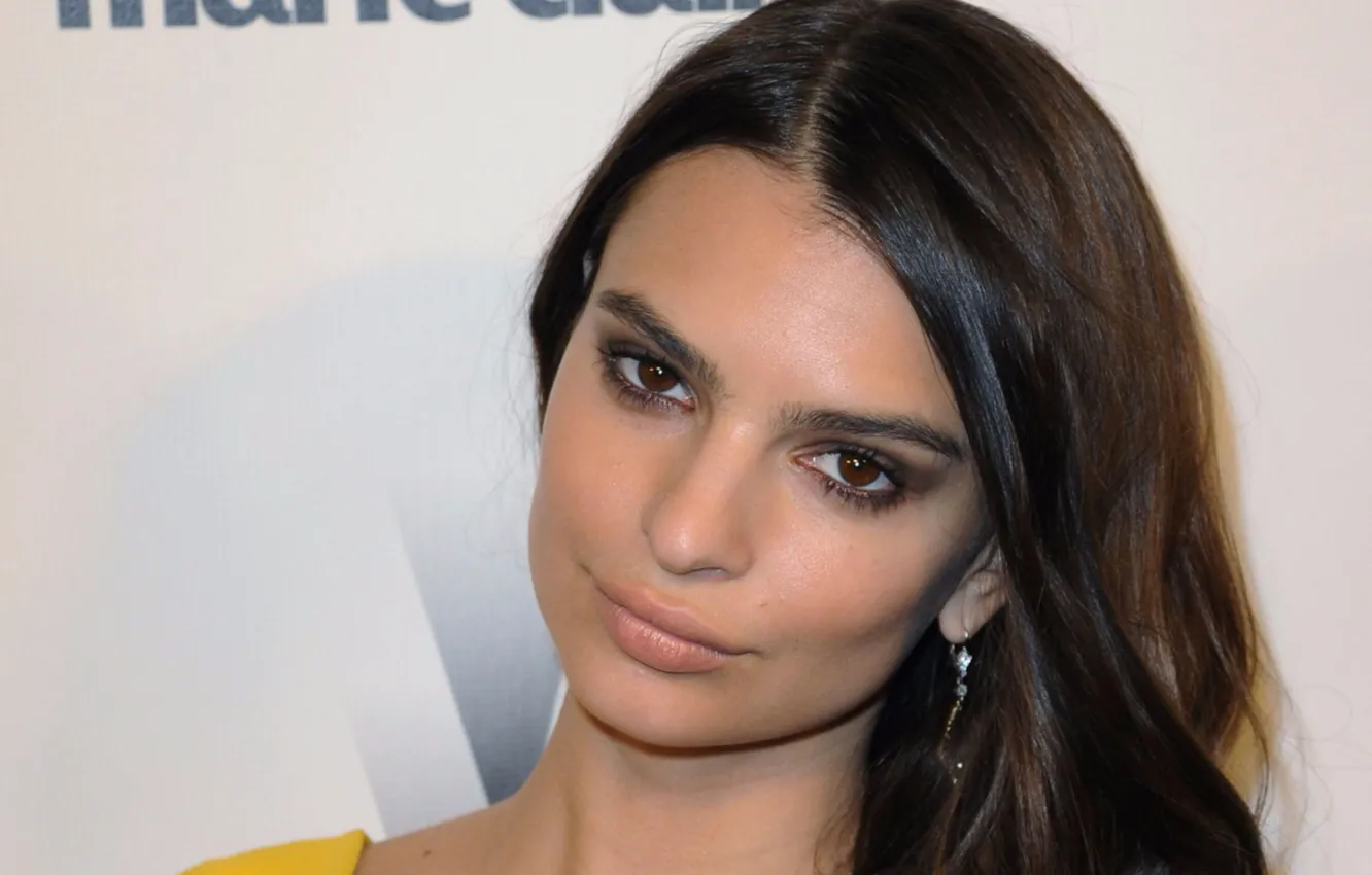 Photo wallpaper look, face, model, brunette, Emily Ratajkowski, Emily Ratajkowski