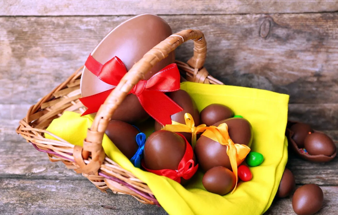Photo wallpaper chocolate, Easter, chocolate eggs