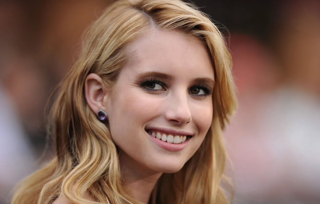 Photo wallpaper look, pose, smile, hair, portrait, makeup, actress, hair