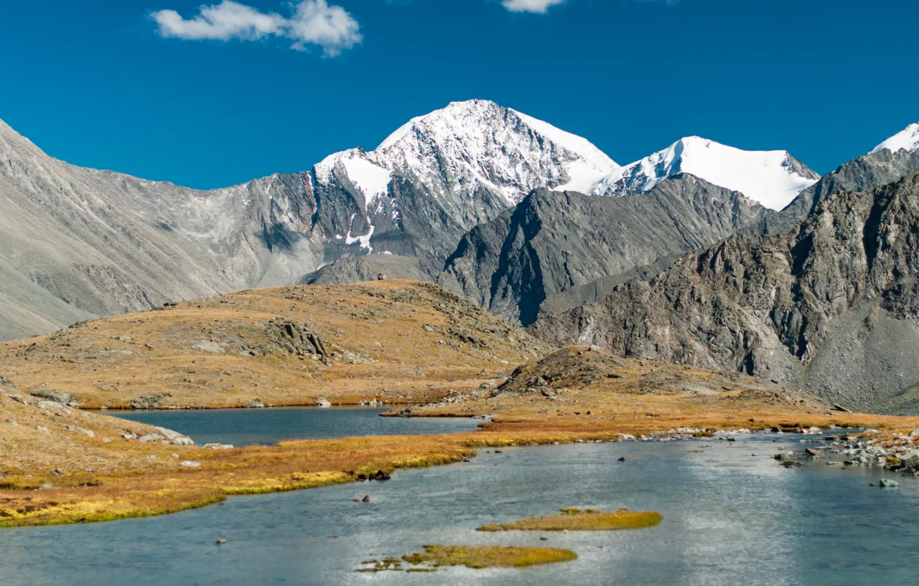 Photo wallpaper Mountains, The Altai Mountains, Valley of seven lakes