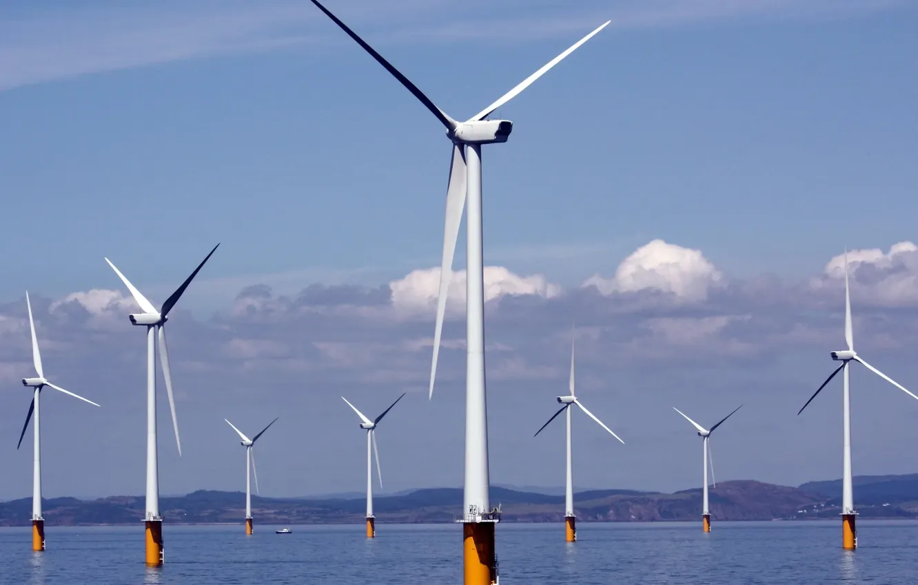 Photo wallpaper sea, the sky, clouds, landscape, horizon, sky, sea, landscape