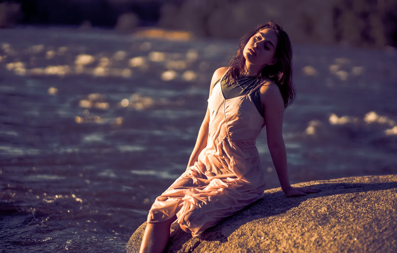 Photo wallpaper girl, pose, background