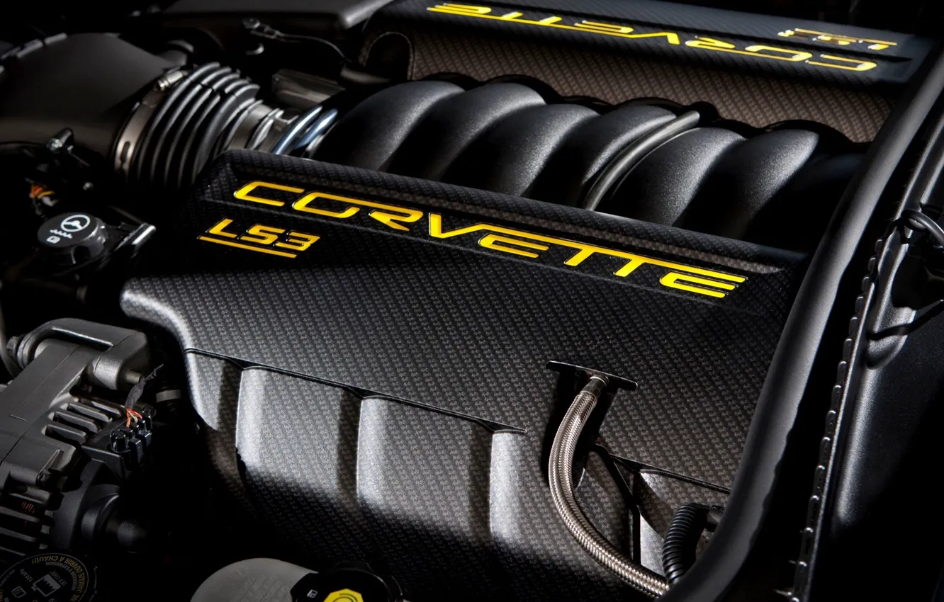 Photo wallpaper engine, the inscription, Corvette