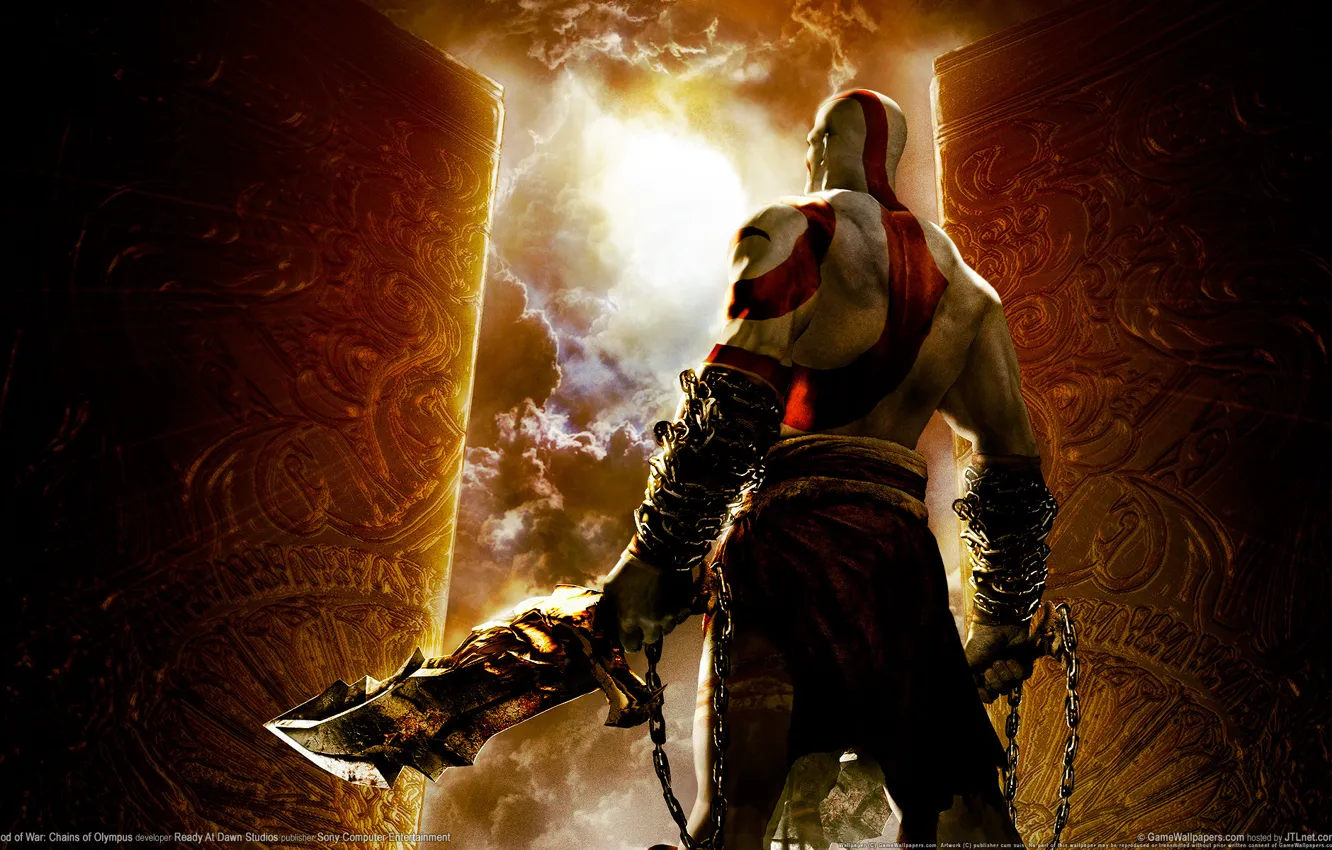 Photo wallpaper god of war, kratos, games, chains of olympus