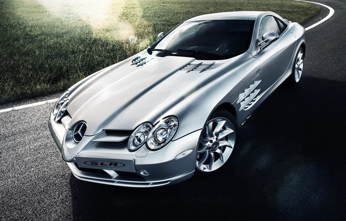 Photo wallpaper Mercedes-Benz, SLR, silver, Blik, Mercedes Benz, silvery, Tomirri photography