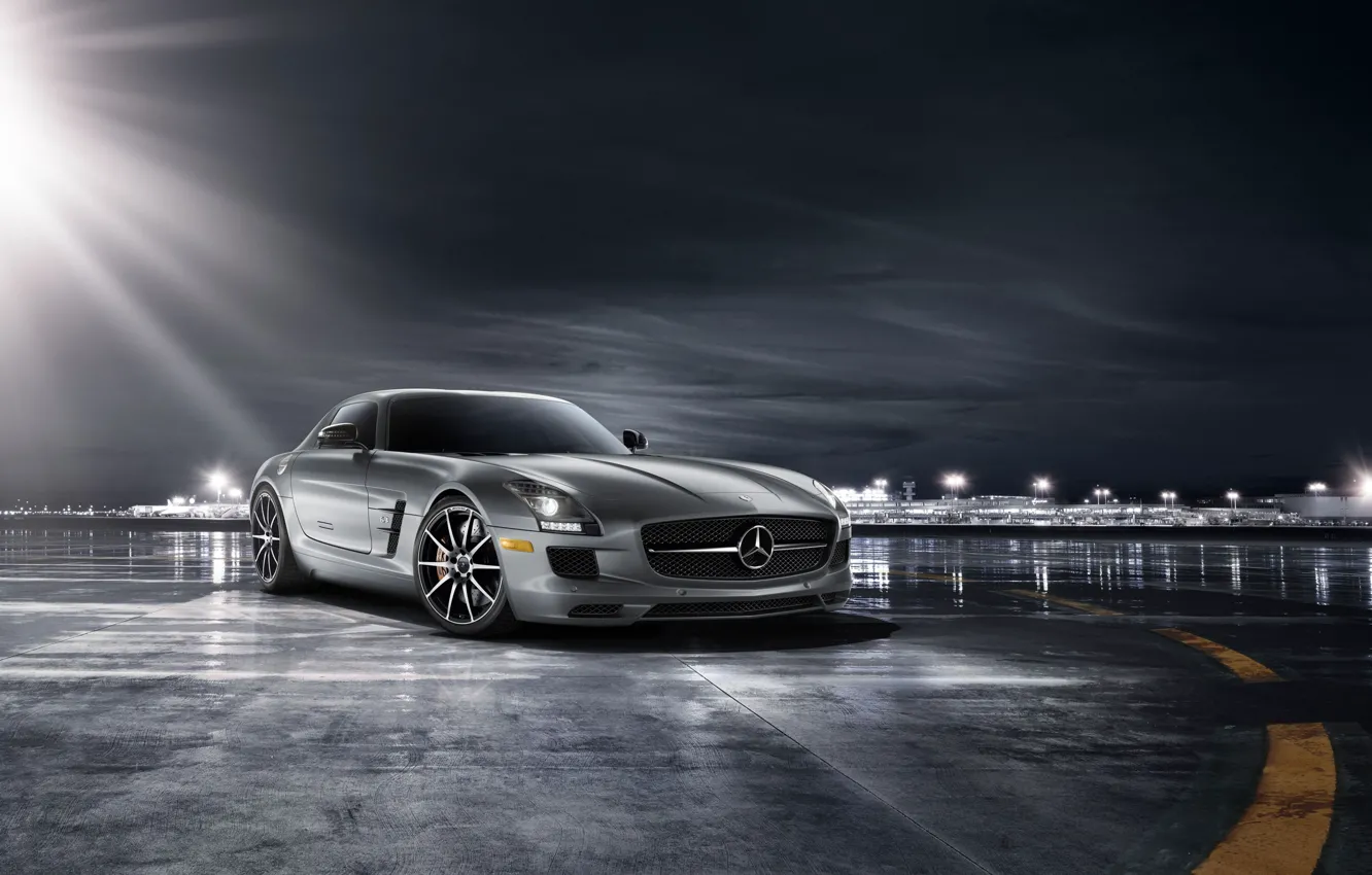 Photo wallpaper car, supercar, Mercedes, amg, mercedes sls, autowalls