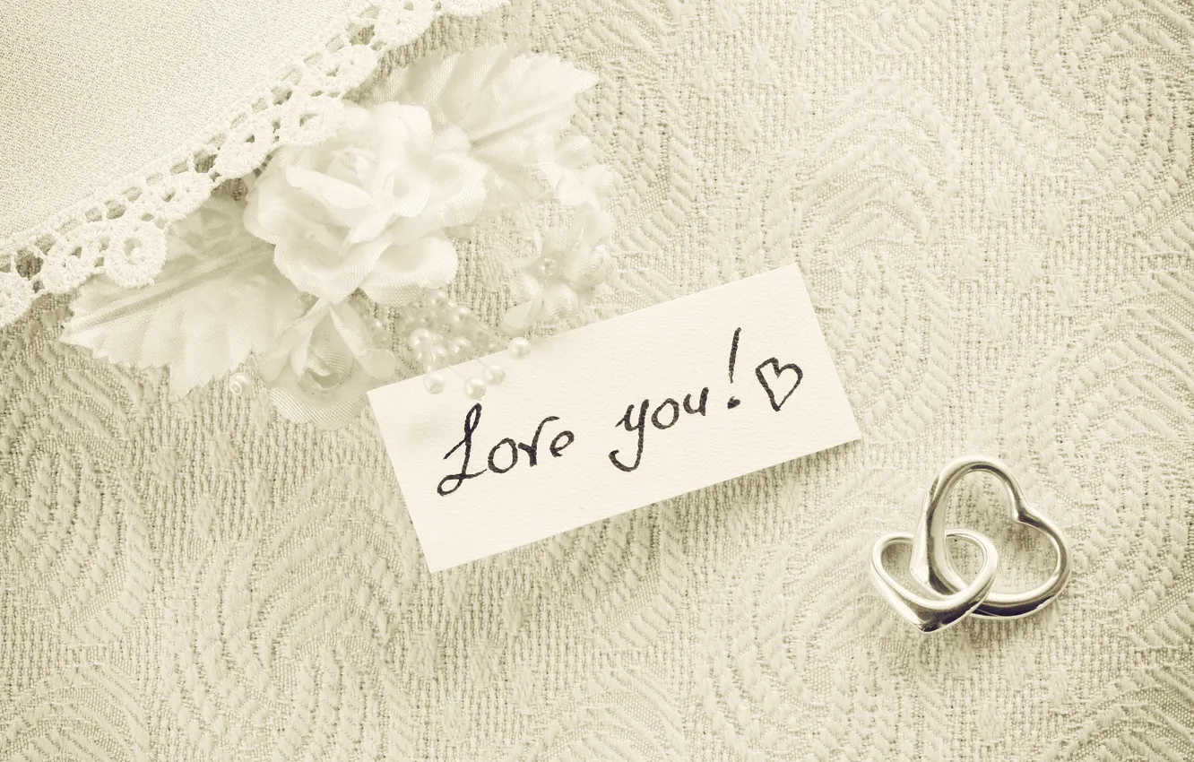 Photo wallpaper hearts, white, vintage, I love you, romantic, hearts, gift, roses