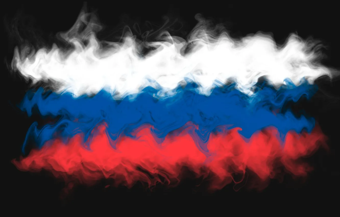 Photo wallpaper abstraction, smoke, flag, Russia, tricolor, Russia