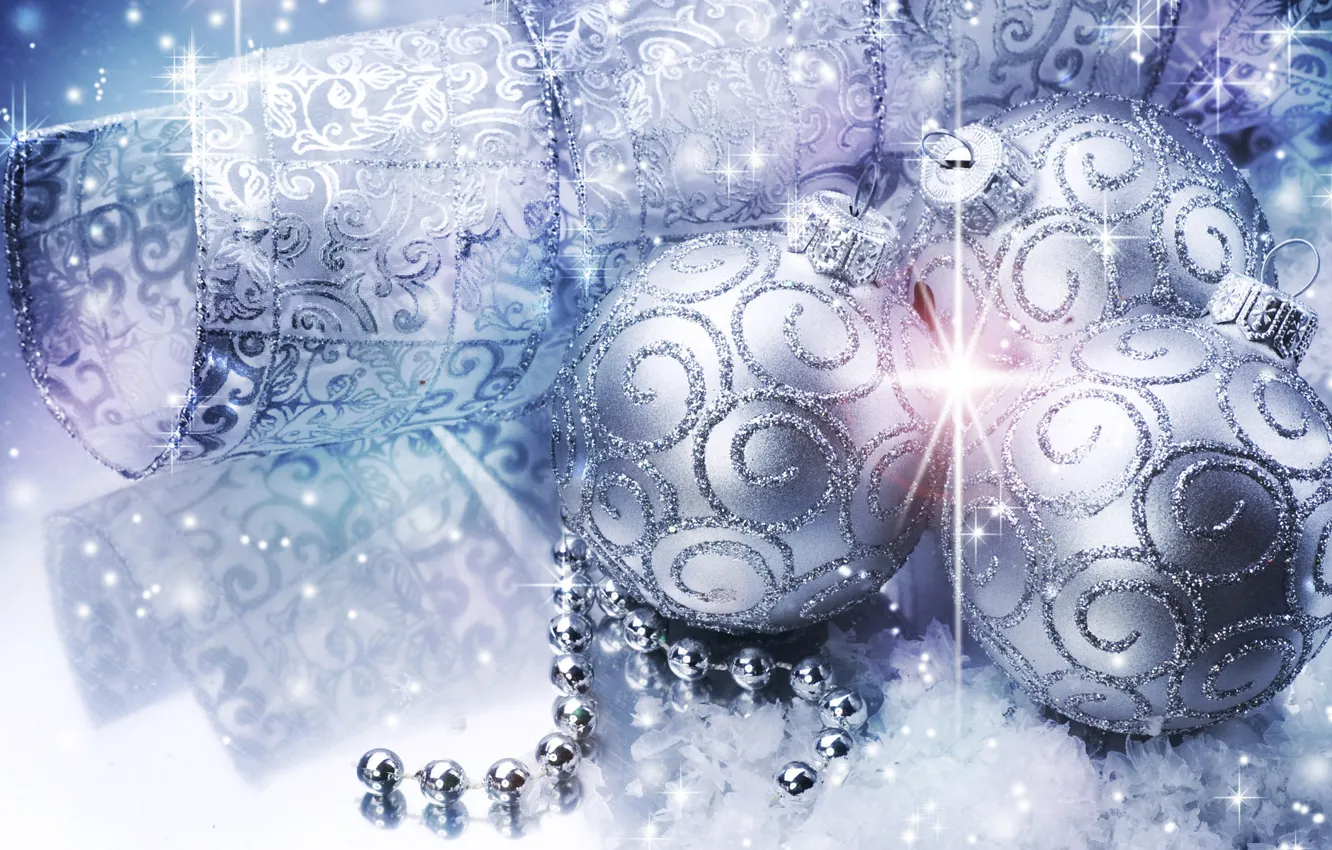 Photo wallpaper balls, decoration, holiday, Shine, sequins