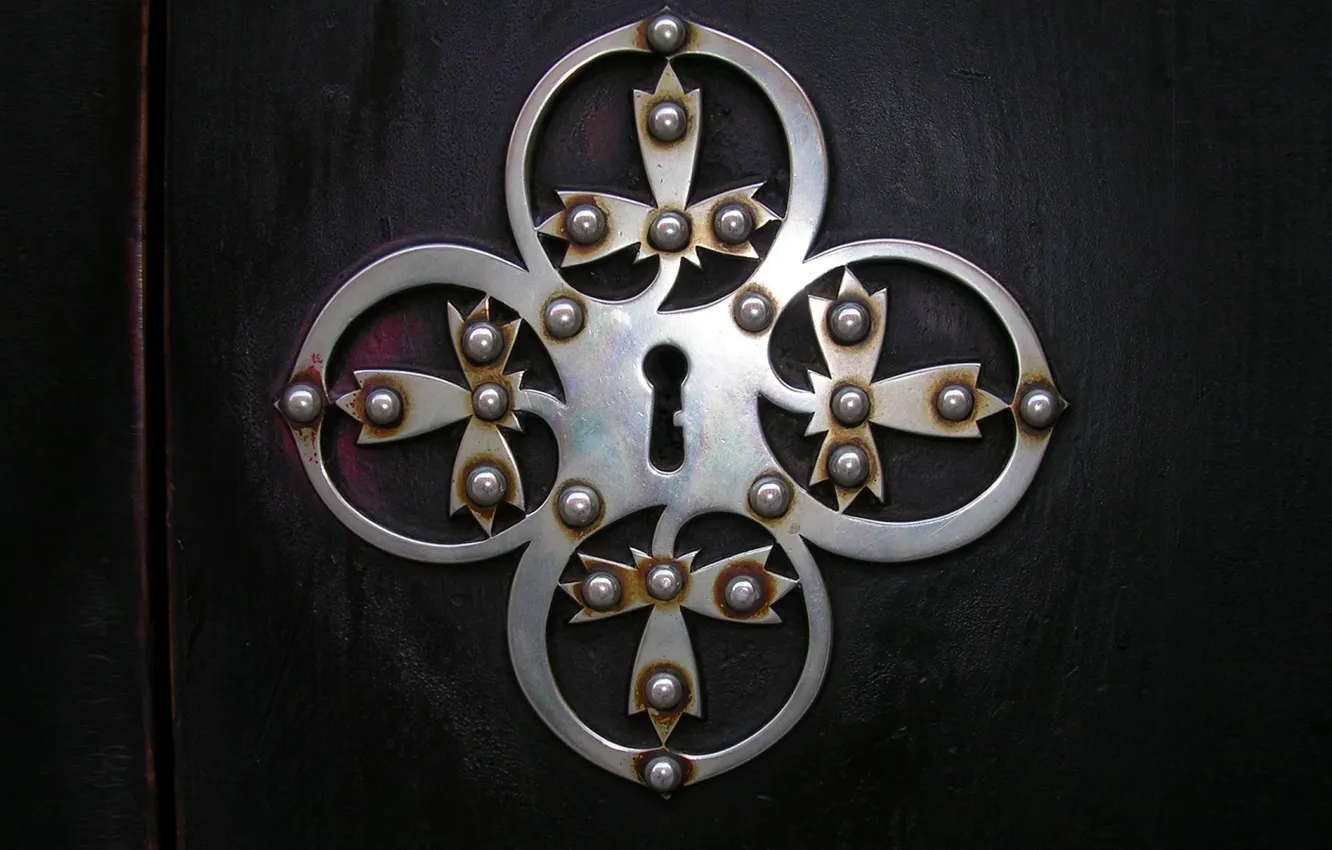 Photo wallpaper gold, Silver, lock