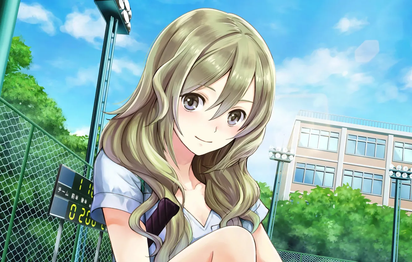 Photo wallpaper girl, anime, pretty, beauty, blonde, bishojo, beautifil