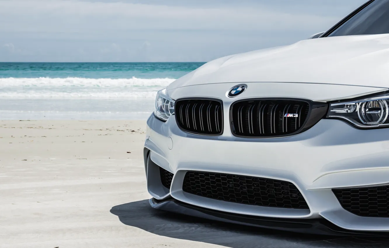 Photo wallpaper BMW, Water, White, Wave, F80, Sight