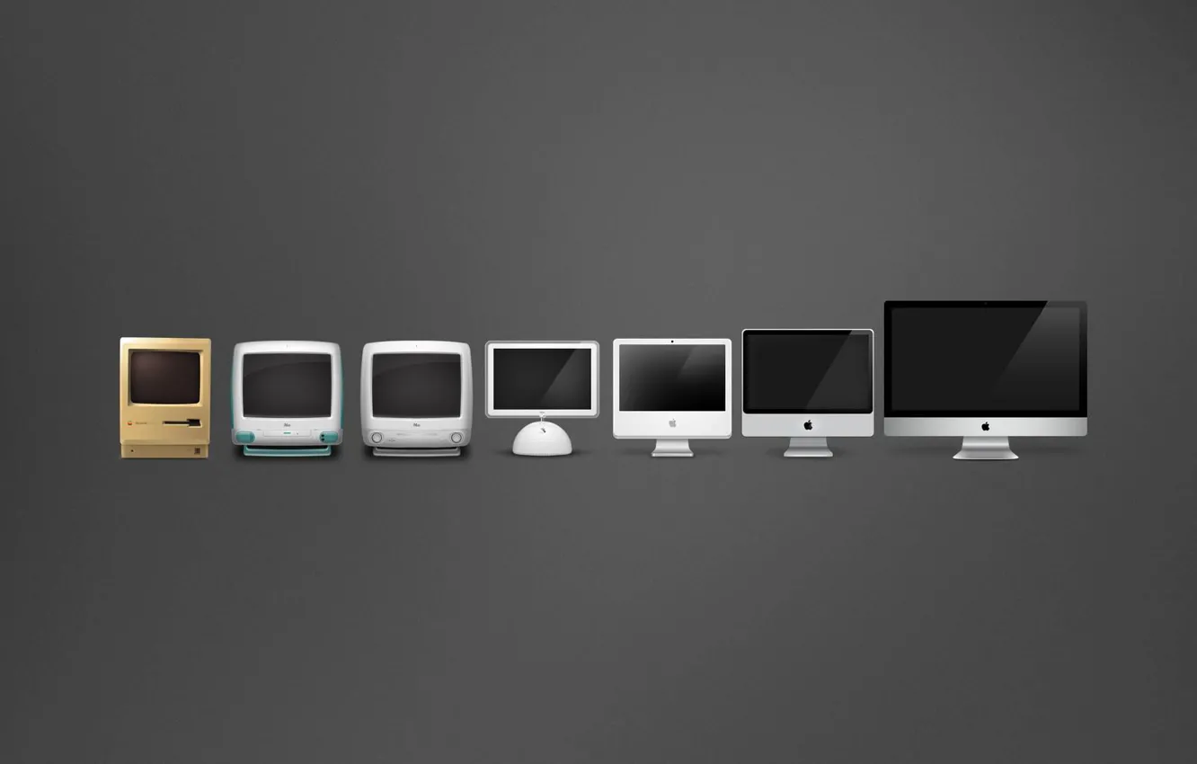Photo wallpaper apple, Mac, evolution, Macintosh