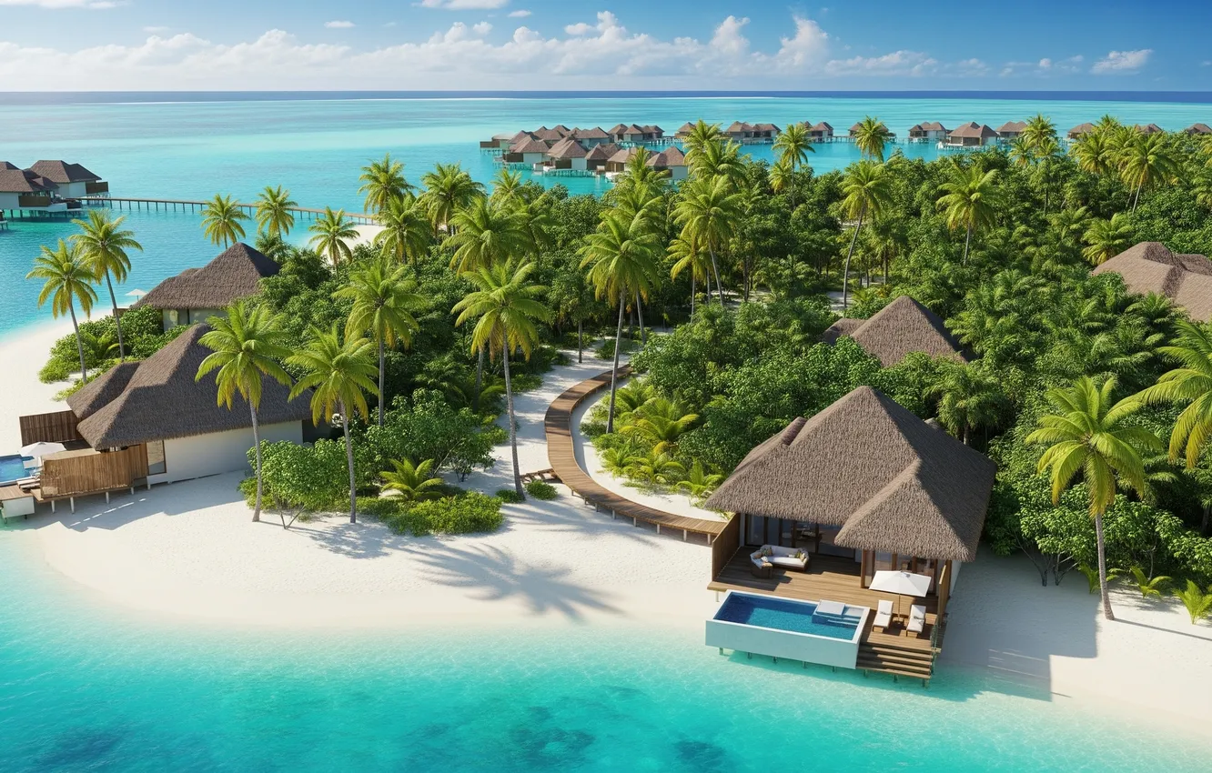 Photo wallpaper beach, the sky, tropics, the ocean, Wallpaper, island, wallpaper, beach