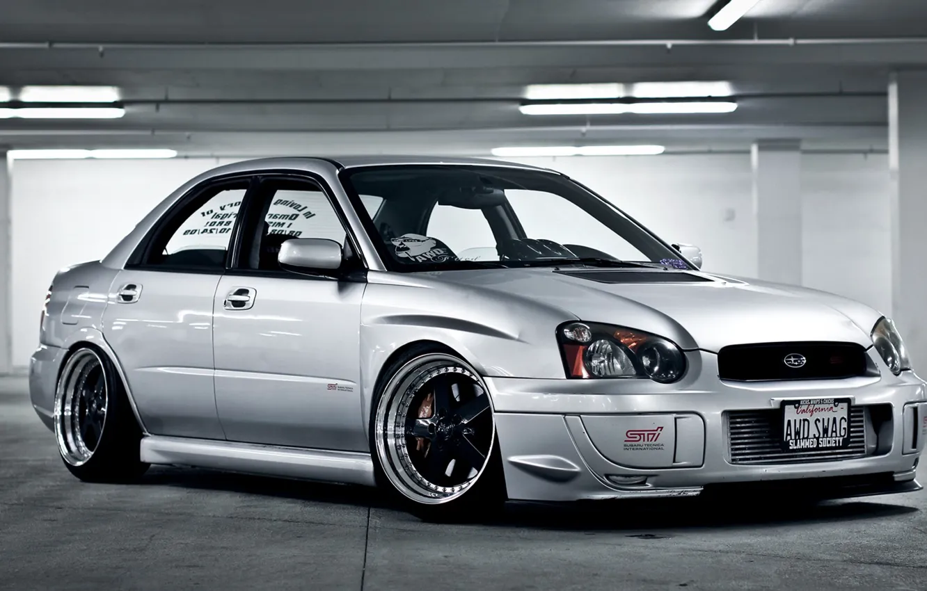 Photo wallpaper Subaru, Impreza, STI, underground, low, JDM