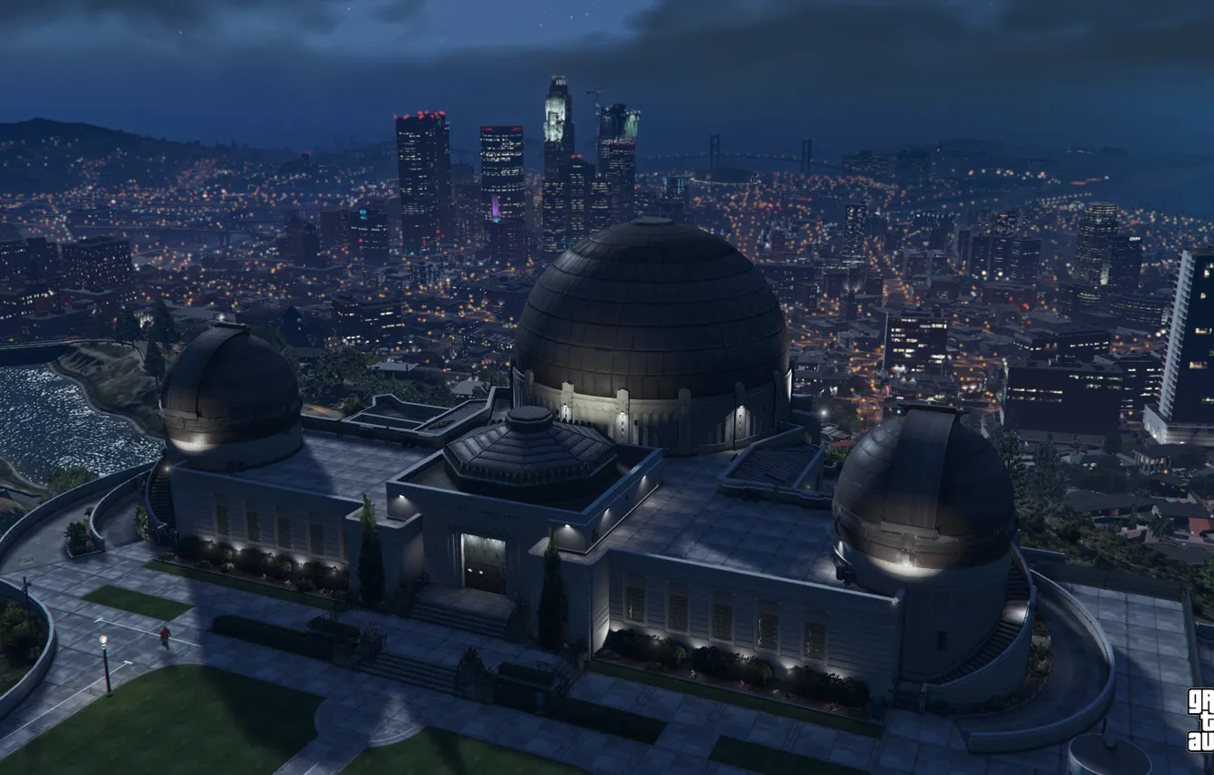 Photo wallpaper night, the city, Observatory, Grand Theft Auto V, Los Santos, gta 5