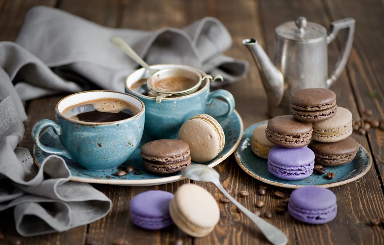 Photo wallpaper coffee, grain, cookies, Cup, dessert, cakes, cup, sweet